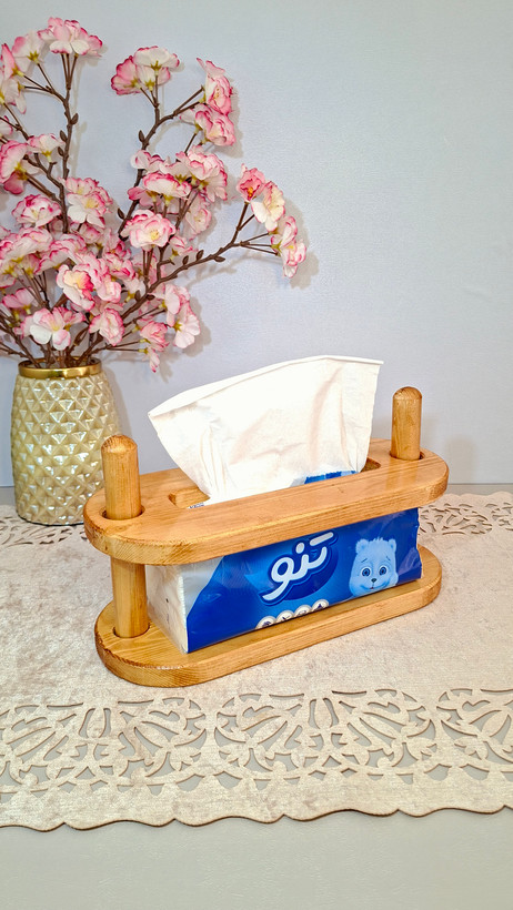 جا دستمال کاغذی چوبی متحرک مخصوص دستمال های اقتصادی