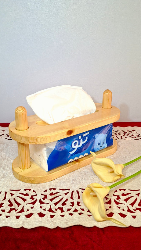 جا دستمال کاغذی چوبی متحرک مخصوص دستمال های اقتصادی